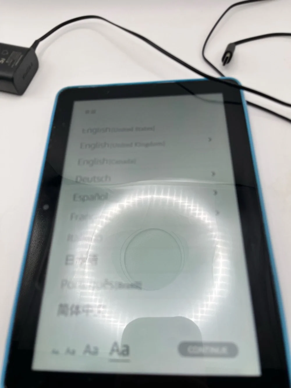 Blue Amazon Fire Tablet with Protective Case - Amazon